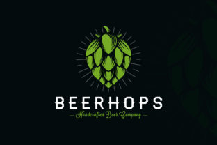 Beer Hops Crest Logo