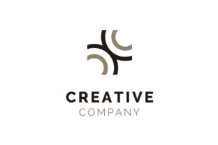 Circle Square Initial Letter C Logo