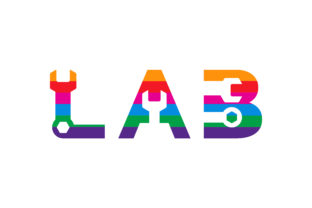 Lab Colorful Logo and Media Type Vectors: Letter L, A, B Design Template